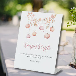 Pink Pumpkin Girl Herbst Kinderdusche Windelwanne Sockelschild