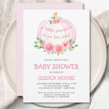 Pink Pumpkin Girl's Baby Shower