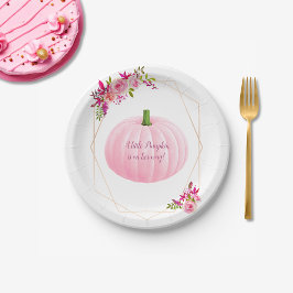 Pink Pumpkin Girly Babydusche Pappteller
