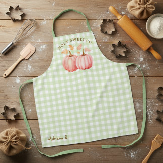 Pink Pumpkin & Green Gingham Konditorei Koch Schürze