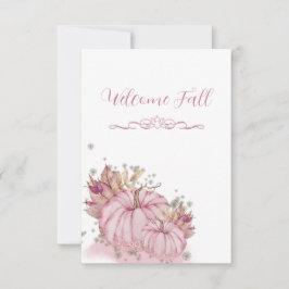 PINK Pumpkin Harvest - flache Tafelkarte Einladung