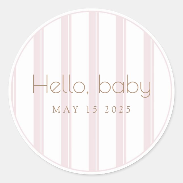 Pink Pumpkin hello Baby Shocksticker Runder Aufkleber (Vorderseite)