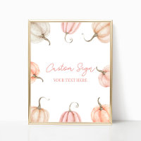 Pink Pumpkin Herbst Benutzerdefiniertes Party Zeic