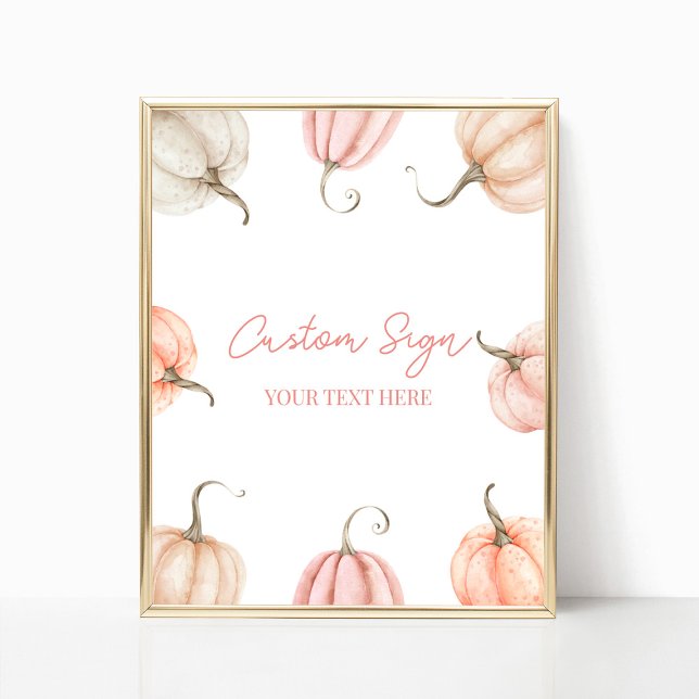Pink Pumpkin Herbst Benutzerdefiniertes Party Zeic Poster (Von Creator hochgeladen)