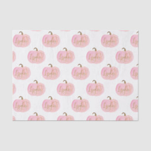 Pink Pumpkin Herbst Gold LAYLA Name Personalisiert Seidenpapier