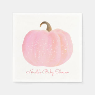 Pink Pumpkin Herbst Rustikale Babydusche Serviette