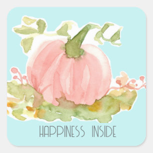Pink Pumpkin Herbstglücken im Inneren Quadratischer Aufkleber