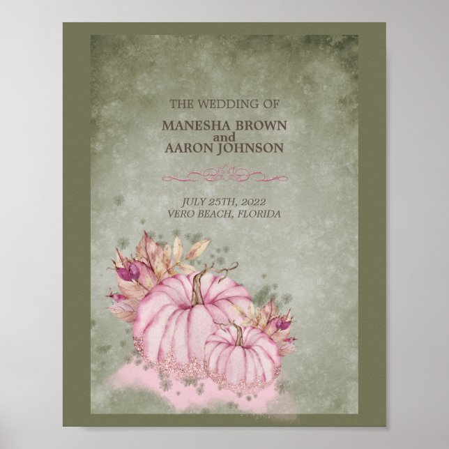 PINK Pumpkin - Hochzeitplakat Poster (Vorne)