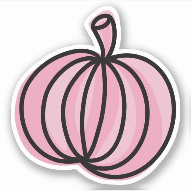 Pink Pumpkin Illustration Aufkleber (Vorderseite)
