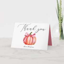 Pink Pumpkin | Kinderdusche im Herbst Dankeskarte