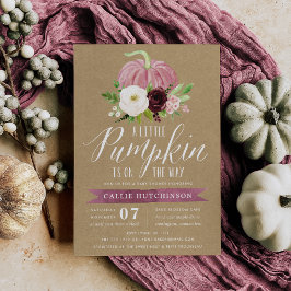 Pink Pumpkin Kraft Kinderdusche Einladung