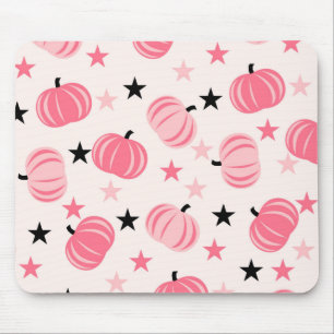 Pink Pumpkin-Muster mit Sternen Mousepad