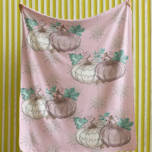 Pink Pumpkin Patch Glitzer Herbst Fleecedecke