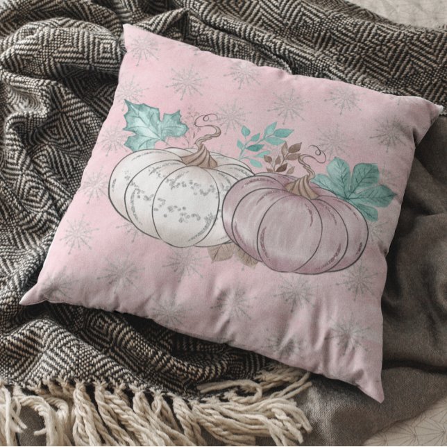 Pink Pumpkin Patch Glitzer Herbst Kissen (Von Creator hochgeladen)