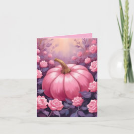 Pink Pumpkin Rose BlumenHalloween Erntedank Feiertagskarte