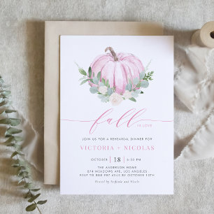 Pink Pumpkin und Greenerenery Herbst Probe Abendes Einladung