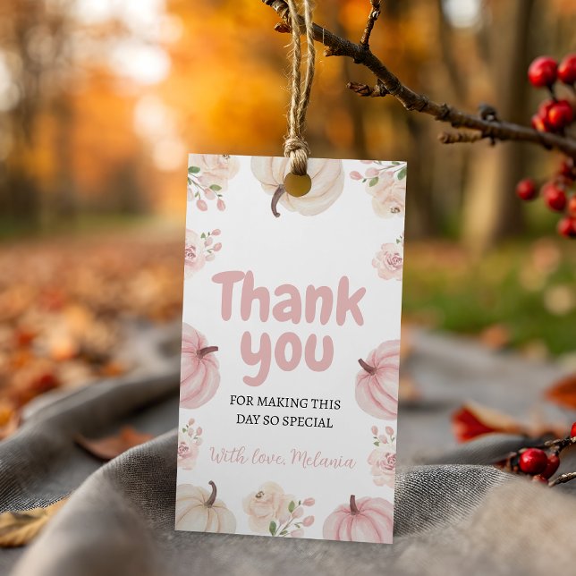 Pink Pumpkin Vielen Dank Tag Geschenkanhänger (Von Creator hochgeladen)