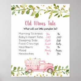 Pink Pumpkin Vintag Truck Alte Ehefrauen Poster