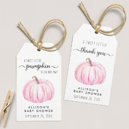 Pink Pumpkin Watercolor Baby Girl Dusche Vielen Da Geschenkanhänger