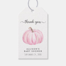 Pink Pumpkin Watercolor Baby Girl Dusche Vielen Da Geschenkanhänger