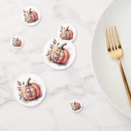 Pink Pumpkin Watercolor Boho Baby Girl Dusche Konfetti