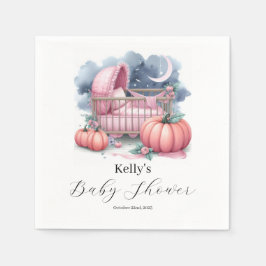 Pink Pumpkin Watercolor Fall & Herbst Serviette