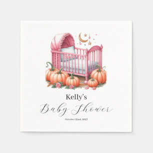 Pink Pumpkin Watercolor Fall & Herbst Serviette