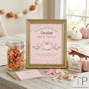 Pink Pumpkin Wie viele Süßigkeiten Baby Shower Spi Poster
