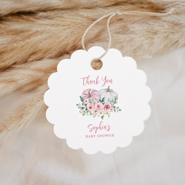 Pink Pumpkins Baby Dusche Danke Geschenkanhänger (Von Creator hochgeladen)