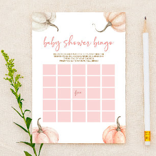 Pink Pumpkins Fall Bingo Baby Showspiel