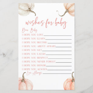 Pink Pumpkins Fallen Wünsche für Baby Dusche Spiel