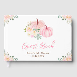Pink Pumpkins Floral Baby Dusche Gästebuch