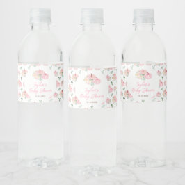 Pink Pumpkins Floral Baby Dusche Wasserflaschenetikett