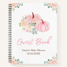 Pink Pumpkins Floral Baby Showbook Notizbuch