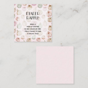 Pink Pumpkins Girl Baby Diaper Raffle Begleitkarte
