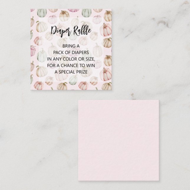 Pink Pumpkins Girl Baby Diaper Raffle Begleitkarte (Vorne/Hinten)