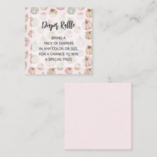 Pink Pumpkins Girl Baby Diaper Raffle Begleitkarte