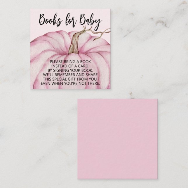 Pink Pumpkins Girl Baby Shooting Books for Baby Begleitkarte (Vorne/Hinten)