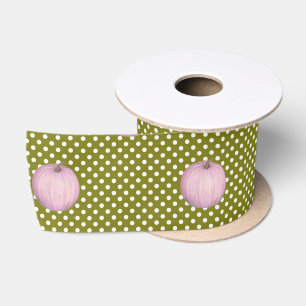Pink Pumpkins Sage Green Niedlich Polka Docks Satinband