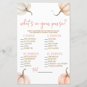 Pink Pumpkins Was ist in Purse Baby Shower Game