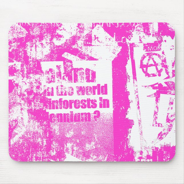 Pink Punk Collage Mousepad (Vorne)