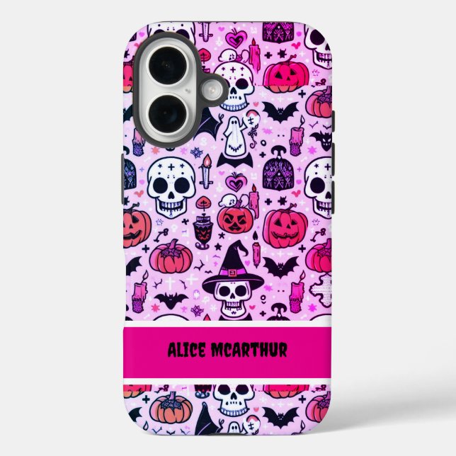 Pink Punk Halloween Trick oder Treat Individuelle  Case-Mate iPhone Hülle (Rückseite)