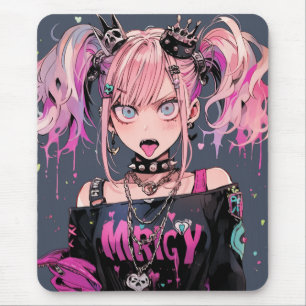 Pink-Punk-Rocker-Animegirl Mousepad