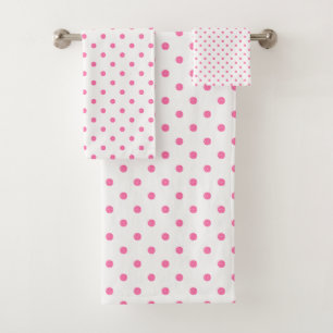 Pink-Punkt-Muster Badhandtuch Set