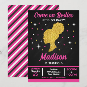 Pink Puppe Besties Modeparty Geburtstag  Einladung