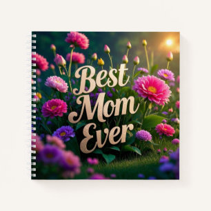 Pink Pupple Blume Beste Mama je Notizbuch