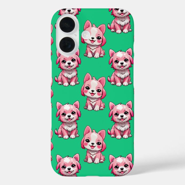 Pink Puppy Dodge Design - Green Case-Mate iPhone Hülle (Rückseite)
