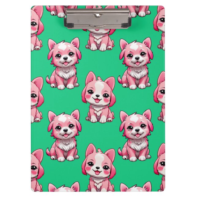 Pink Puppy Dodge Design - Green Klemmbrett (Vorderseite)