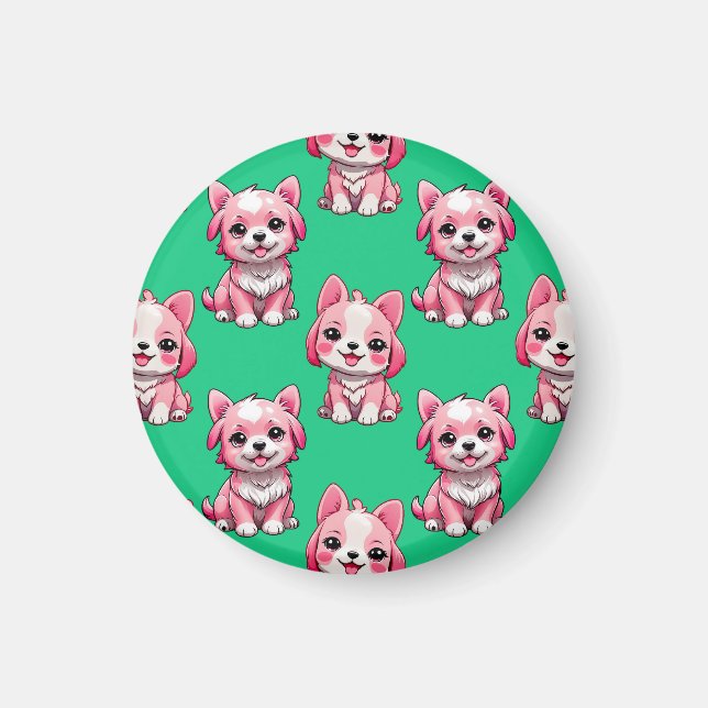 Pink Puppy Dodge Design - Green Magnet (Vorne)