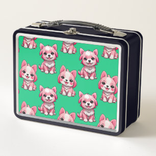 Pink Puppy Dodge Design - Green Metall Brotdose